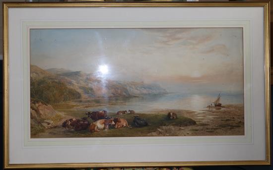 Cornelius Pearson (1805-1891) & Thomas Wainewright (1794-1883) Near Anglesey, North Wales 14.5 x 28.5in.